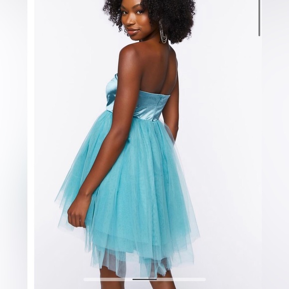 Satin strapless tulle Cinderella fairy style rave festival prom dress nw… - Picture 2 of 4